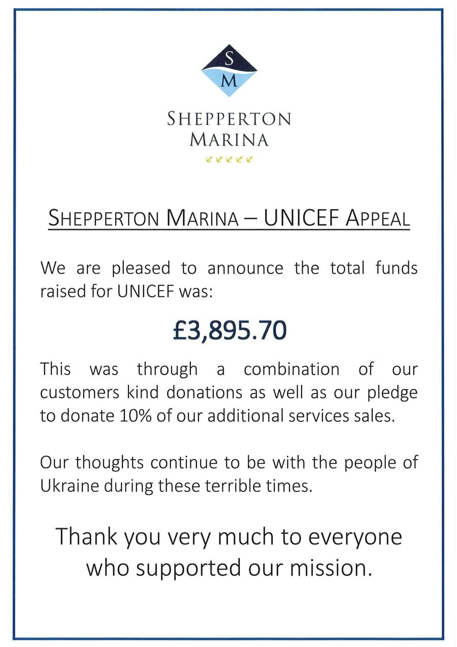 Shepperton Marina - UNICEF Appeal