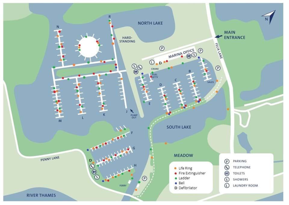 Map of Shepperton Marina